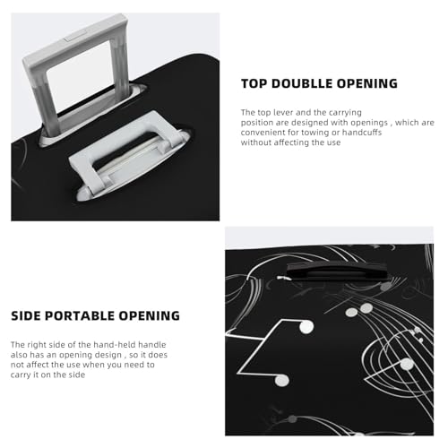 Travel Luggage Cover Black note Suitcase Protector Elastic Washable Stretch Suitcase Protector Anti-Scratch Travel Suitcase Cover Fit 18-32 Inch Luggage4