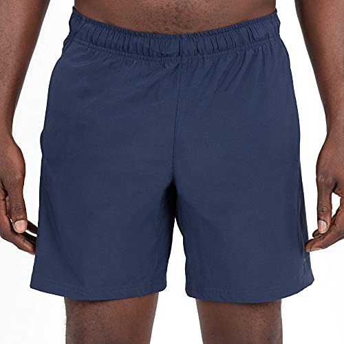 Layer 8 Men’s Shorts Two Pack All Purpose 7 and 9 Inch Woven Stretch Athletic Training Shorts with Pockets and Zip Pocket (Small Black/Navy 7 Inch 2 Pack)