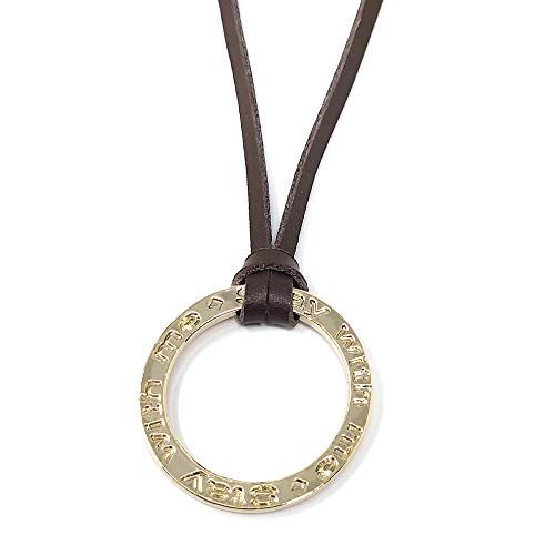 【S.W.P】 メンズ リング レザー ロング ネックレス シンプル メガネホルダー ゴールド arne-002gd