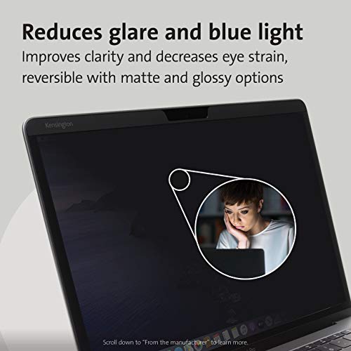 Image of Kensington MP13 Magnetic Macbook Pro Privacy Screen for 13 inch (2016-2022, M1, M2) / Macbook Air 13 inch (2018-2021, M1), Removable Laptop Privacy Filter, Macbook Mac Screen Protector, K64490WW