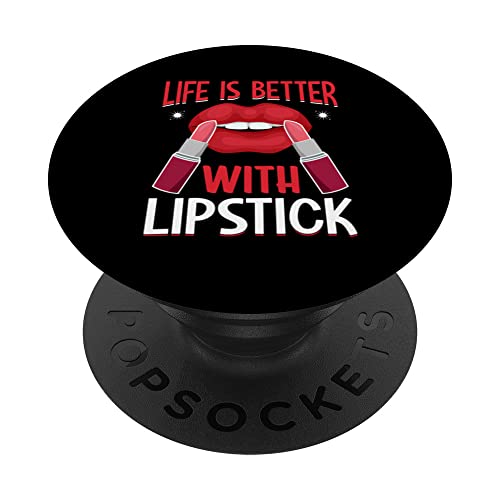 La vida es mejor con lápiz labial PopSockets PopGrip Intercambiable