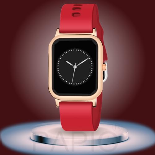 Image of PAPIO Rectangle Dial Analog Women's Fashion Wrist Watches, Silicone Strap, Quartz Movement