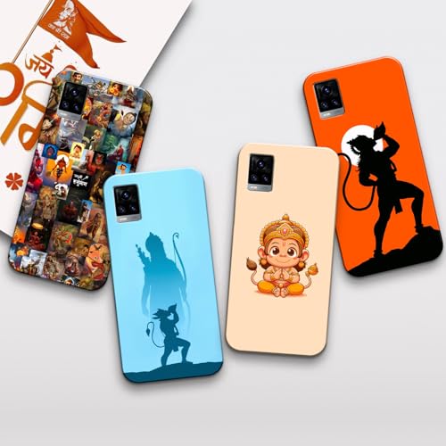 Image of COLORflow Back Cover Compatible with Vivo V20 | Hanuman Ji, Bajrangbali, God Customized Back Cover Compatible with Vivo V20