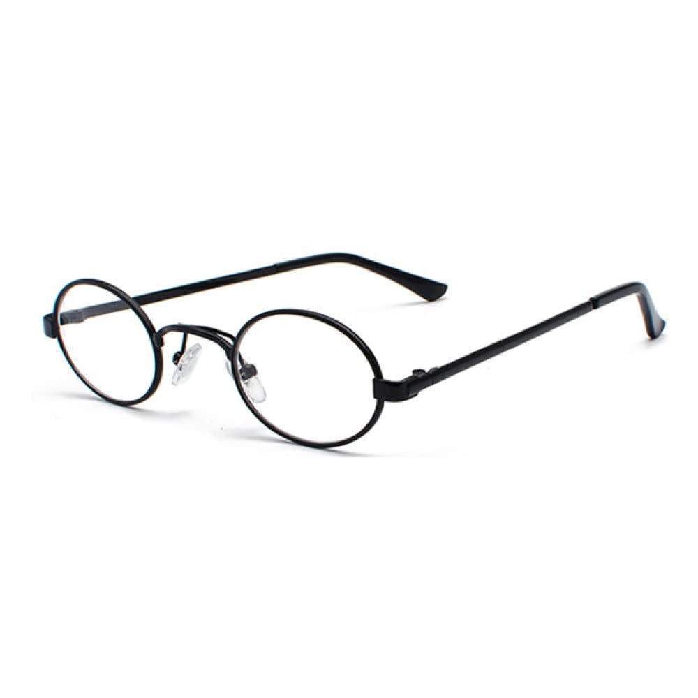 Trendige Sonnenbrille, Klassische ovale Sonnenbrille mit kleinem Rahmen für Herren, Metall-Punk-Sonnenbrille, Damen, Retro-Sonnenbrille, runde Brille, Steampunk, UV400, C6 Schwarz, transparent, wie