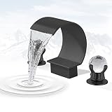 BANGPU 8 Inch Widespread Waterfall Bathroom Sink Faucet High Arc Deck Mount Bathtub Filler Faucet 2