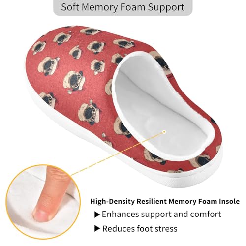 Fuzzy Memory Foam Slippers for Women/Men Dog Santa Hat Pattern Fluffy Winter House Shoes Indoor and Outdoor3