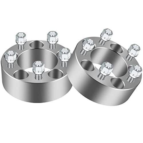 GDSMOTU 2PCS 5x4.5 Wheel Spacers 5 Lug 2" Pickup/SUV Wheel Spacers, 5x114.3mm with 1/2" 10.9 Grade Studs for 91-11 Ranger, 91-18 Explorer,87-06 for Wrangler