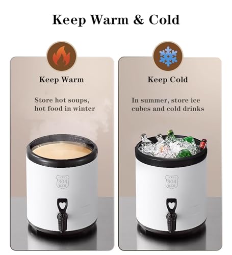 Distributeur de boissons chaud froid seau isolant inox 6L buffet thé - 4