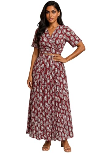 Image of Premium Long Skirt | Stylish Long Crushed Cotton & Unique Prints | Floor Length Skirt for Women | Elastic Waist Premium Maxi Skirt - Comfortable Casual Wear