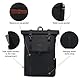 LOVEVOOK Rucksack Damen Herren groß Wasserdichter Laptop Rucksack 17,3 Zoll Rolltop Rucksäcke Schulrucksack Reiserucksack Handgepäck Flugzeug für Uni Arbeit Reisen, Schwarz
