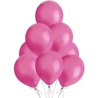 SHATCHI Metallic Fuchsia Pink 25 Pack, Large 12 Inch Thick Latex Biodegradable Helium Party Birthday, Wedding, Baby Shower, Valentine's Day Events Decoration for Balloon Arch Garland, 25pcs