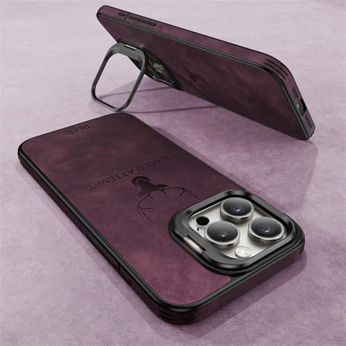 Étui de téléphone portable en cuir violet pour iPhone 13, idéal pour vos photos de voyage