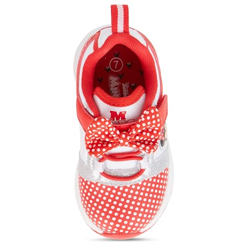 Disney Minnie Mouse Girls Sneakers - Slip On Elastic Lace Sneakers - Minnie Mouse Polka Dot and Bows - Everyday Shoes for Kids4