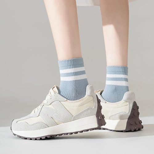 Hugsweet 2G 5 Pairs Quarter Crew Athletic Cotton Casual Striped Novelty Socks thumb #5