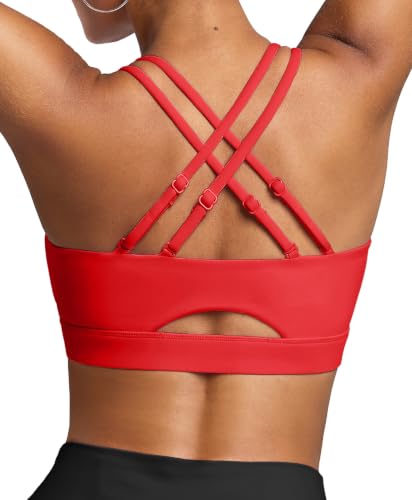 BRXL Red Sports Bra for Women with Sewn in Pads Adjustable Strappy Back - image 1