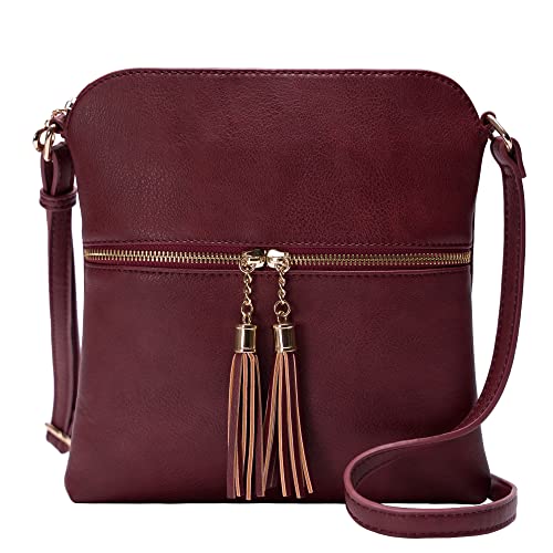 Image of Solene Womens Lightweight Medium Crossbody Purse with Tassel, Perfect Size Crossbody Bags for Daily Use, travel