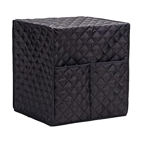 Coffee Machine Dust Cover, Coffee Machine Dust Cover Black Polyester Taffeta Foldable Universal with 2 Storage Pockets Coffee Machine Dust Cloth Protector for Home Cafe Barista Cover