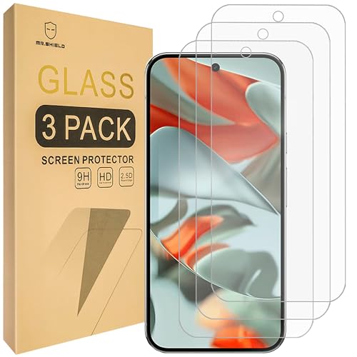 Mr.Shield Screen Protector compatible with Google Pixel 10 Pro XL/Pixel 9 Pro XL [Fingerprint Unlock Compatible] [3-Pack] [Tempered Glass] [Japan Glass with 9H Hardness]