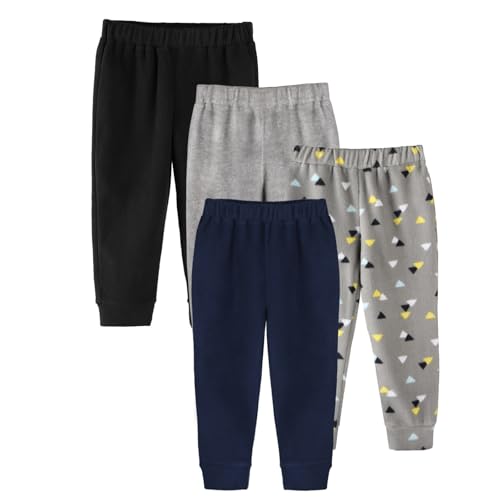 GLASH Kids Boys Sweatpants, 4pcs Casual Heated Micro Fleece Pants