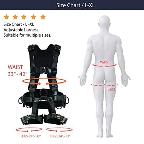 Fusion Climb TAC-Scape-H Utility Harness – Heavy-Duty Adjustable Gear Support with Quick-Release Buckles, Black