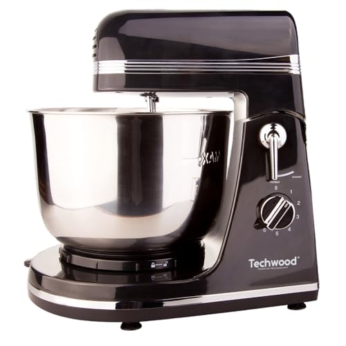 Techwood TMB-366 300W - Robot de repostería (6 velocidades, con cuenco 3,5 L), color negro