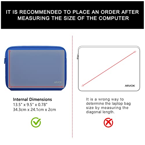 Image of Arvok 13 13.3 14 Inch Laptop Sleeve Case for MacBook Pro /MacBook Air 13-14 inch, Water-Resistant Notebook Chromebook Computer Pouch, Carrying Bag Cover for HP /Dell /Lenovo /Asus /Acer, Dark Blue