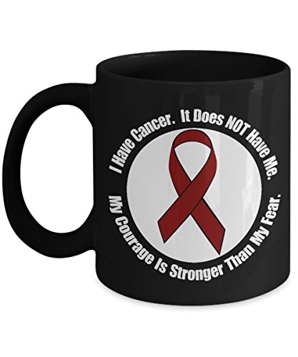Oral Throat Head And Neck Cancer Awareness Surviving Cancer Patients Survivor Burgundy Ribbon Support Coffee Mug Gift Ideas For Women Or Men