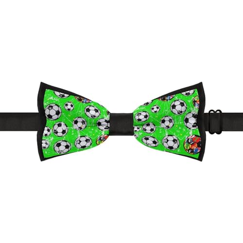 GoasNei Soccer Cartoon Pattern Bow Tie for Men Adjustable Necktie Funny Tie Neck Ties for Weddings Party
