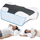 SAHEYER Side Sleeper Pillow with Arm Hole, Upgraded Shoulder Relief System for Neck Pain, Multi-Angle Memory Foam Pillow for Adults Side, Back and Stomach Sleeper Pressure-Free Sleep (Black)