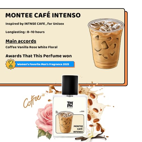 Image of TMPerfumehouse MONTEE CAFE INTENSO EDP for Men & Women | Coffee-rich, Floral & Long Lasting Perfume Spray | Vanilla, Rose & Coffee Fragrance | Luxury Gift for Him & Her | TMPH | 50ml