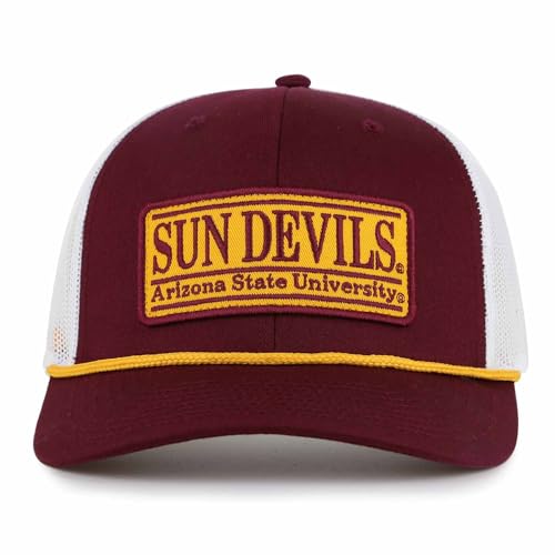The Game NCAA Adult Elite Everyday Adjustable Mesh Trucker Hat, Mesh Snapback Performance Sweatband & Unisex Fit (Arizona State Sun Devils - Maroon, Adjustable)