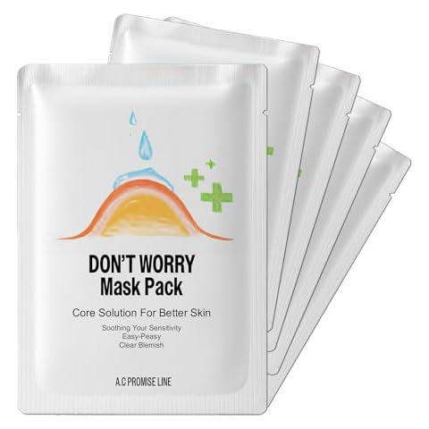 AVARELLE A.C. Promise Don't Worry Mask Pack: Acne Face Mask for Acne Prone Skin (5 Pack)| Calming & Anti-Acne Treatment for Oily Skin| Provides Korean Face Mask Skin Care Solutions for Acne Treatment Cover