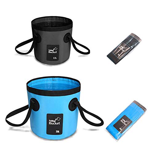 YOKEPO Multifunctional Portable Collapsible Bucket 2 Pack Wash Basin Folding Water Container Fishing