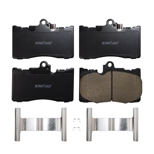 Image of Detroit Axle - Front Brake Kit for Lexus GS350 GS430 GS460 GS450h IS250 | IS300 IS350 IS200t Drilled & Slotted Disc Brakes Rotors Ceramic Brake Pads Replacement 13.15 inch inch Rotor