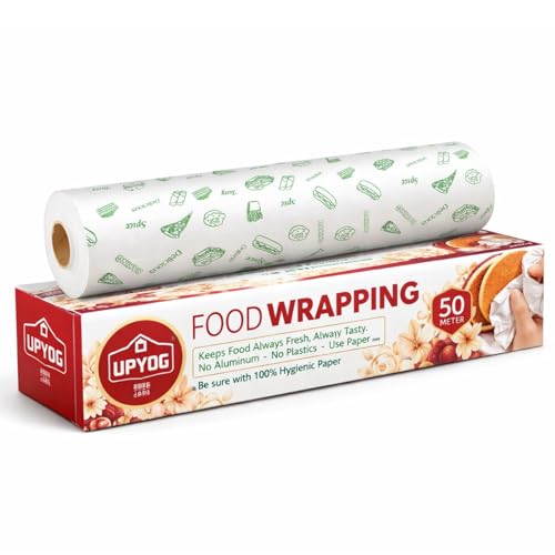 Image of UPYOG Food Wrapping Paper Roll 50 Meters | Butter Paper for Roti, Sandwich & Burger | Greaseproof, Microwave Safe | No Plastic, No Aluminium | Food Grade Paper (PACK OF 1)