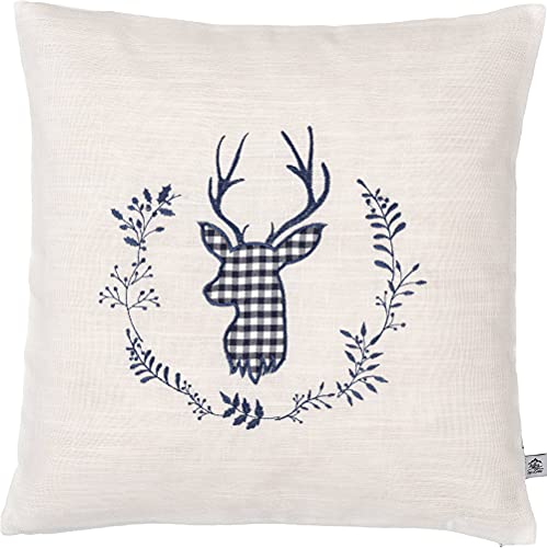 Cuscino ricamato con cervo 40 x 40 cm