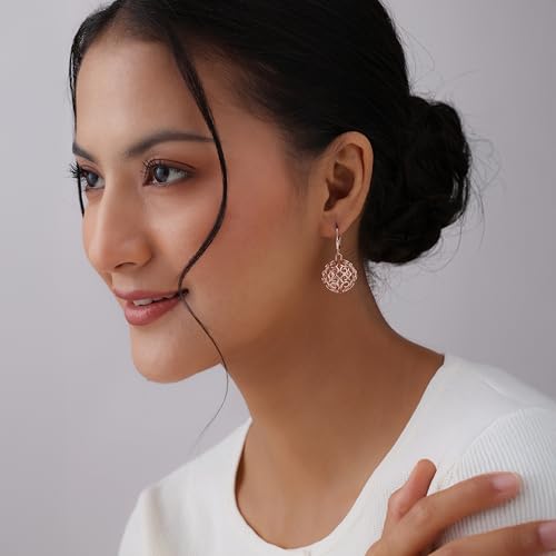 Image of TRUESILVER ACPL 925 Sterling Silver BIS Hallmarked Filigree Ball Leverback Drop Dangle Earrings for Women