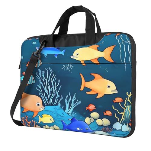 Bolso bandolera para laptop con diseño de mundo submarino miniatura 1