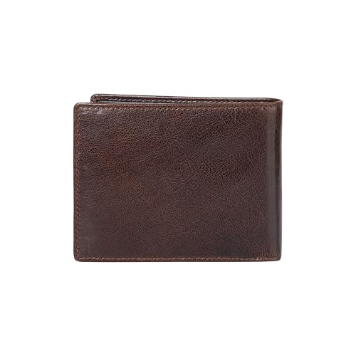 CAMELLO Bi-Fold Wallet, Premium Crunch Leather, 3 Slip Pockets, 11 Card Slots, 1 ID Slot, 2 Bill Compartments (Brown)3