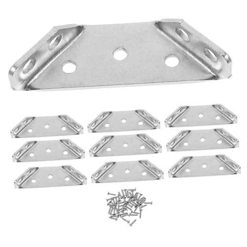 KICHOUSE 10pcs Angle Code Multi-Angle Joint Fastener Desk Decorations Heavy Duty Shelf Bracket Joint Fastener for Desk Heave Duty Corner Brace Screen Holder Angle Bracket Stainless Steel