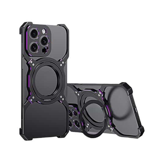 iPhone 16 Pro Max �P�[�X �{�[�_�[���X MagSafe�Ή� ���� ���M ���� �X�^���h��� �y�� �����h�~ ��v �w��h�~ ���� ���C�����X�[�d �ČRMIL�K�i �f�U�C���Z���X ��p �A�C�z��16 Pro Max �J�o�[(�u���b�N�p�[�v��