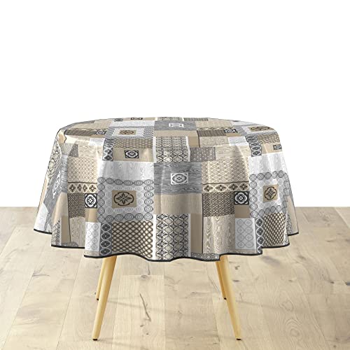 Douceur d'Intérieur Nappe Ronde (0) 160 CM PVC TEXTILIA Costa