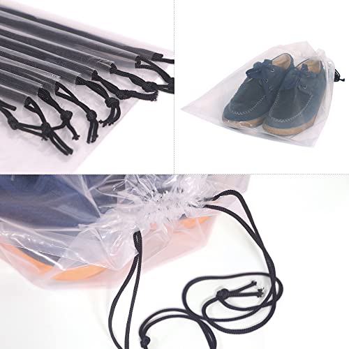 Set Of 12 Transparent Shoe Bags For Travel Large Clear Shoes Storage Organizers Pouch With Rope For Men And Women #TOP3