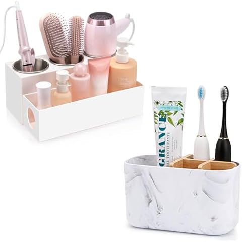 Bundle-2 Items: Toothbrush Holder and Hair Tool Organizer Cover