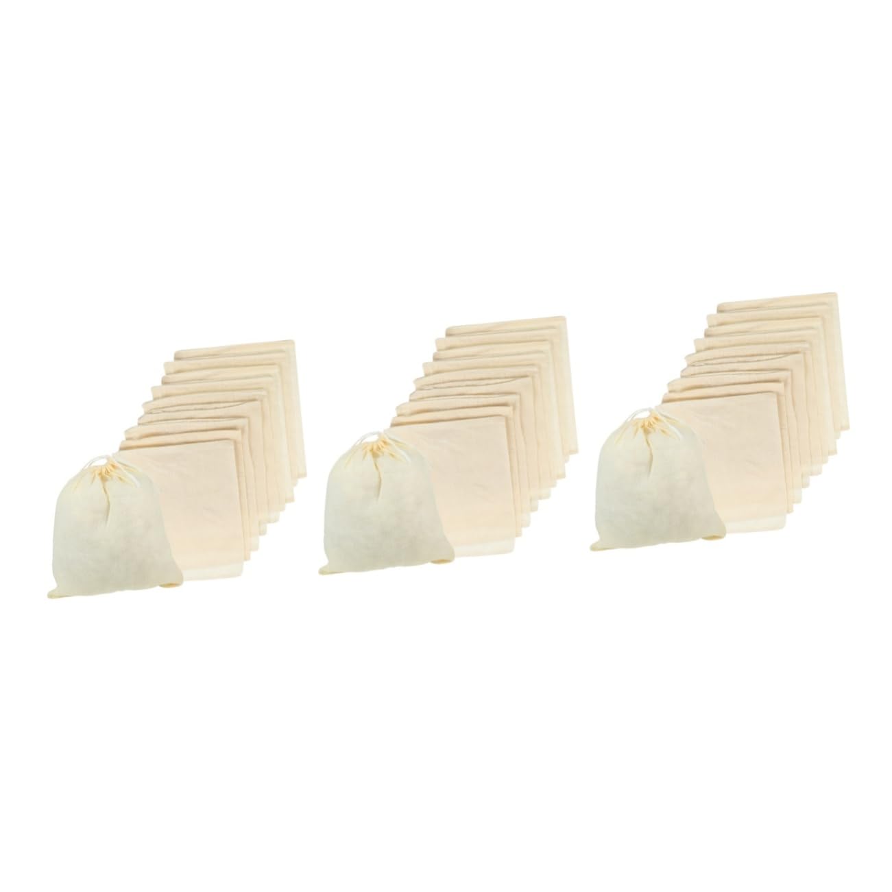 SHOWERORO 30pcs Drawstring Soup Bags Reusable Gravy Spice Strainer Bags for Tea Stews and Cooking Cloth Filter for Home Restaurant and Hotel Use