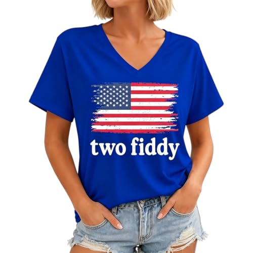 Two Fiddy Shirt Men Women 250th Anniversary USA Shirt Short Sleeve Funny Patriotic American Flag Shirts Graphic Tee