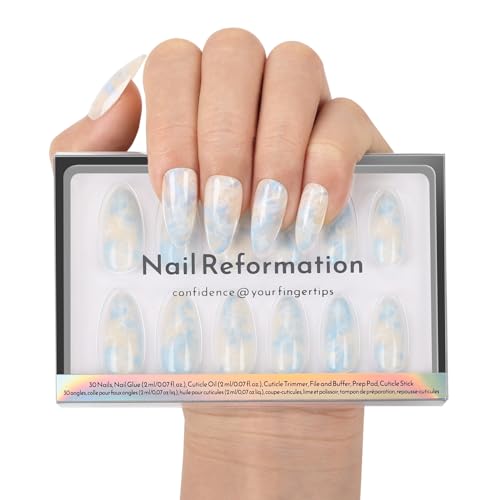 Nail Reformation Press On Nails, Marble Dream | Pastel Medium Alm...