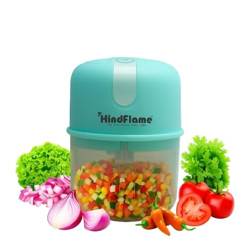 Hindflame Bolt Mini Electric Food Processor, USB Rechargeable Chopper with Stainless Steel...