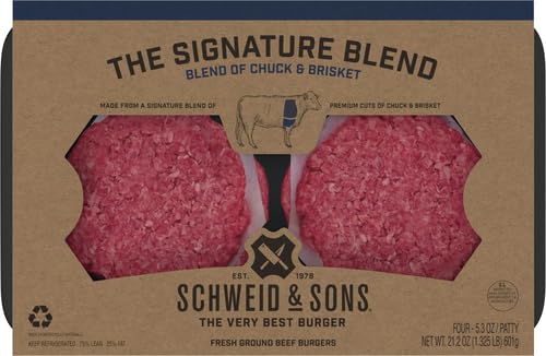 Schweid and Sons The Signature Blend Beef Chuck Brisket Burgers 75 Lean 25 Fat 1 325 lb Pack — view 3