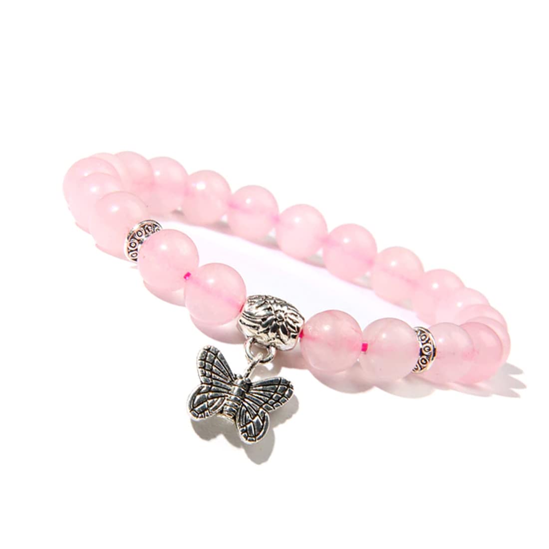 Natural Pink Rose Quartz Bracelet Butterfly Charm Bracelets For Women And Men Healing Reiki Healing Mediation Yoga Crystal Love Bracelet (B0BD29255F) Amazon Price History, Amazon Price Tracker